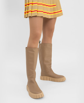AREA Dark Beige Leather Boots 207PILE