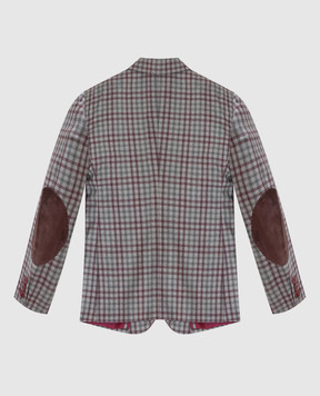 Stefano Ricci Checked wool jacket for children Y1RF7323R1W0011E