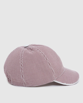 Stefano Ricci Children's light burgundy checkered cap YVF5190K903