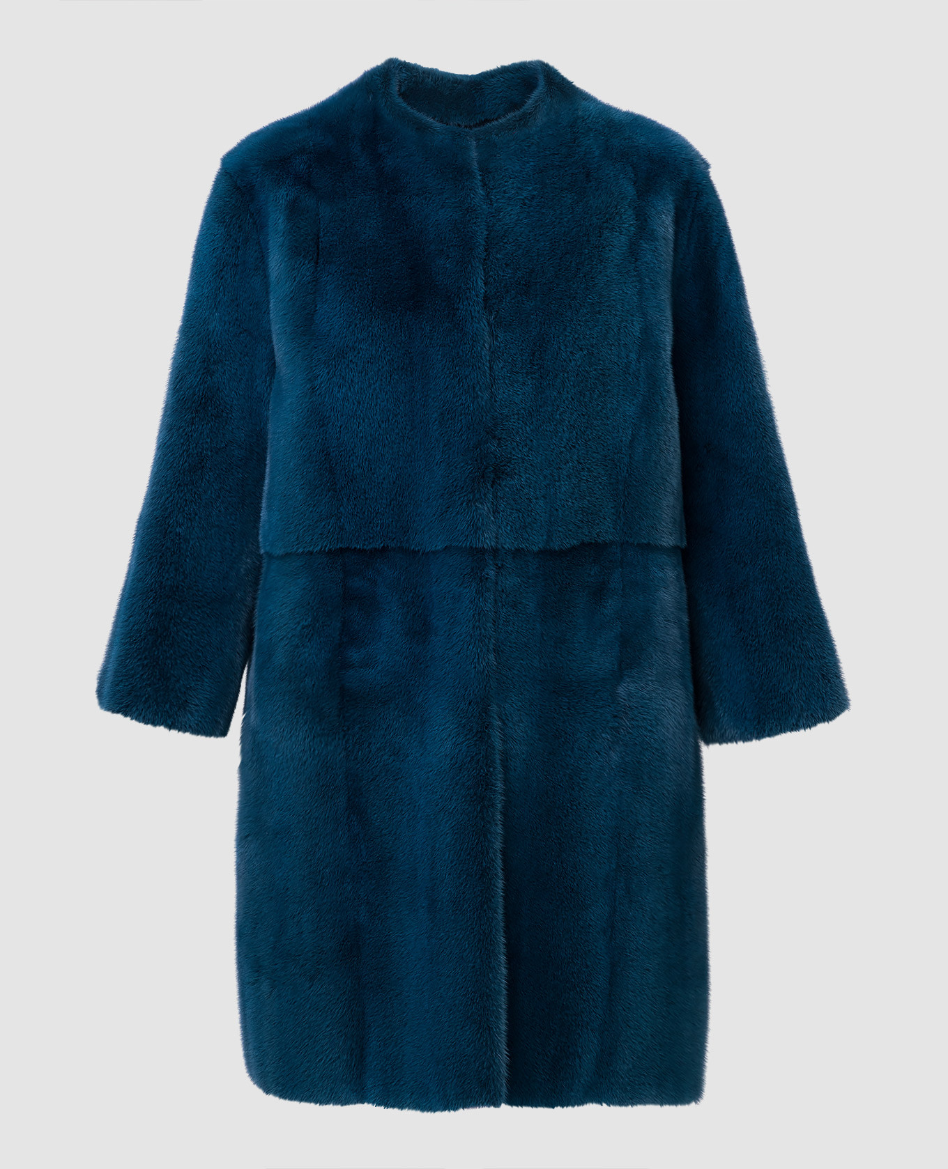 Blue fur coat made of mink fur