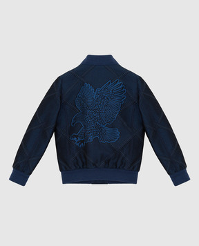 Stefano Ricci Children's bomber jacket in a pattern with leather inserts YDJ8400010HCAQUI