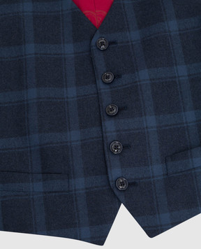 Stefano Ricci Checked wool vest for children Y1E0100001HC3485
