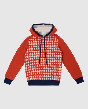 Stefano Ricci Patterned cashmere kids' hoodie YAK6S07GC1F6SA06