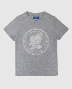 Stefano Ricci Children's gray t-shirt with embroidery YNH8400340803