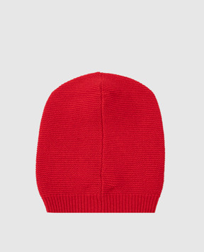 Stefano Ricci Children's red cashmere hat with emblem KYS8300CUFSY6480
