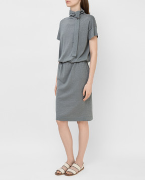 Brunello Cucinelli Gray dress with lurex M41819A94P