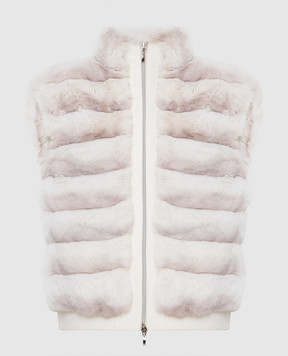 Florence Mode Light beige chinchilla vest 20N02C