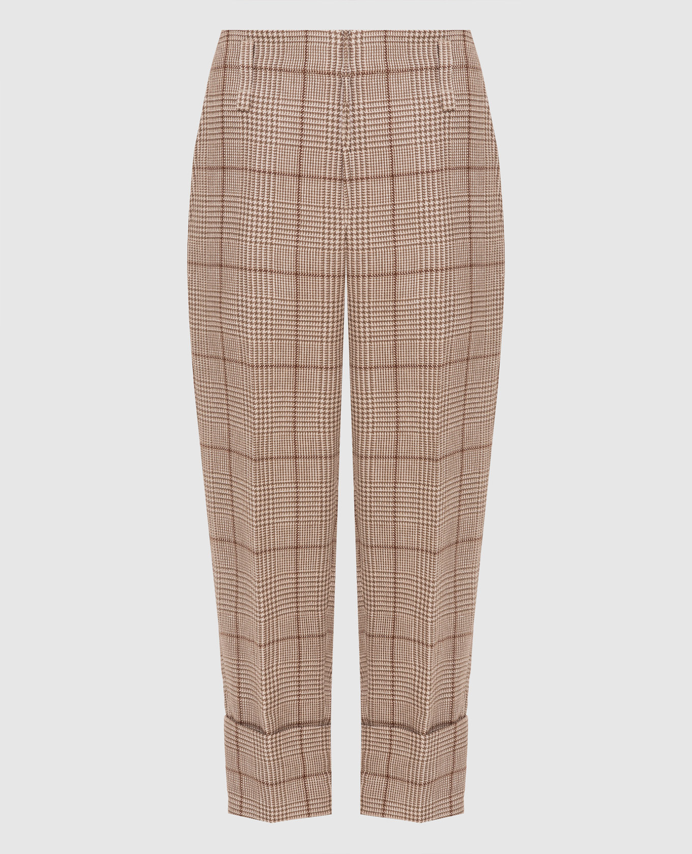 

Checked linen trousers Brunello Cucinelli, Beige