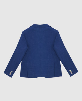 Stefano Ricci Children's blue jacket in wool, silk, cashmere and linen Y1RF732000HC4230