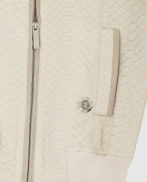 Stefano Ricci Light beige python leather jacket for children YAJ6200010PITNBK