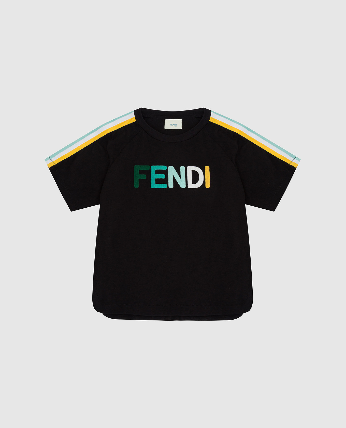 

Children's T-shirt with logo embroidery Fendi, Black