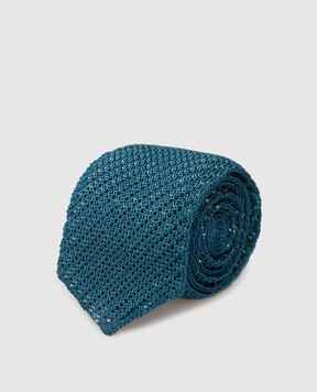 Stefano Ricci Children's turquoise patterned silk tie YCRM3600SETA