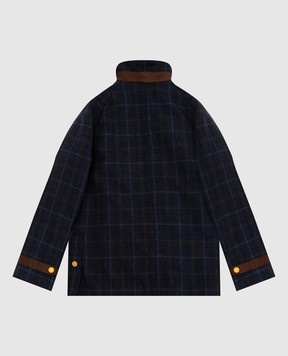 Stefano Ricci Children's navy check wool and cashmere jacket YXJ6K00010HTDPCK
