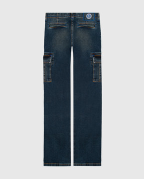 Stefano Ricci Washed-effect children's cargo jeans YST64021001613