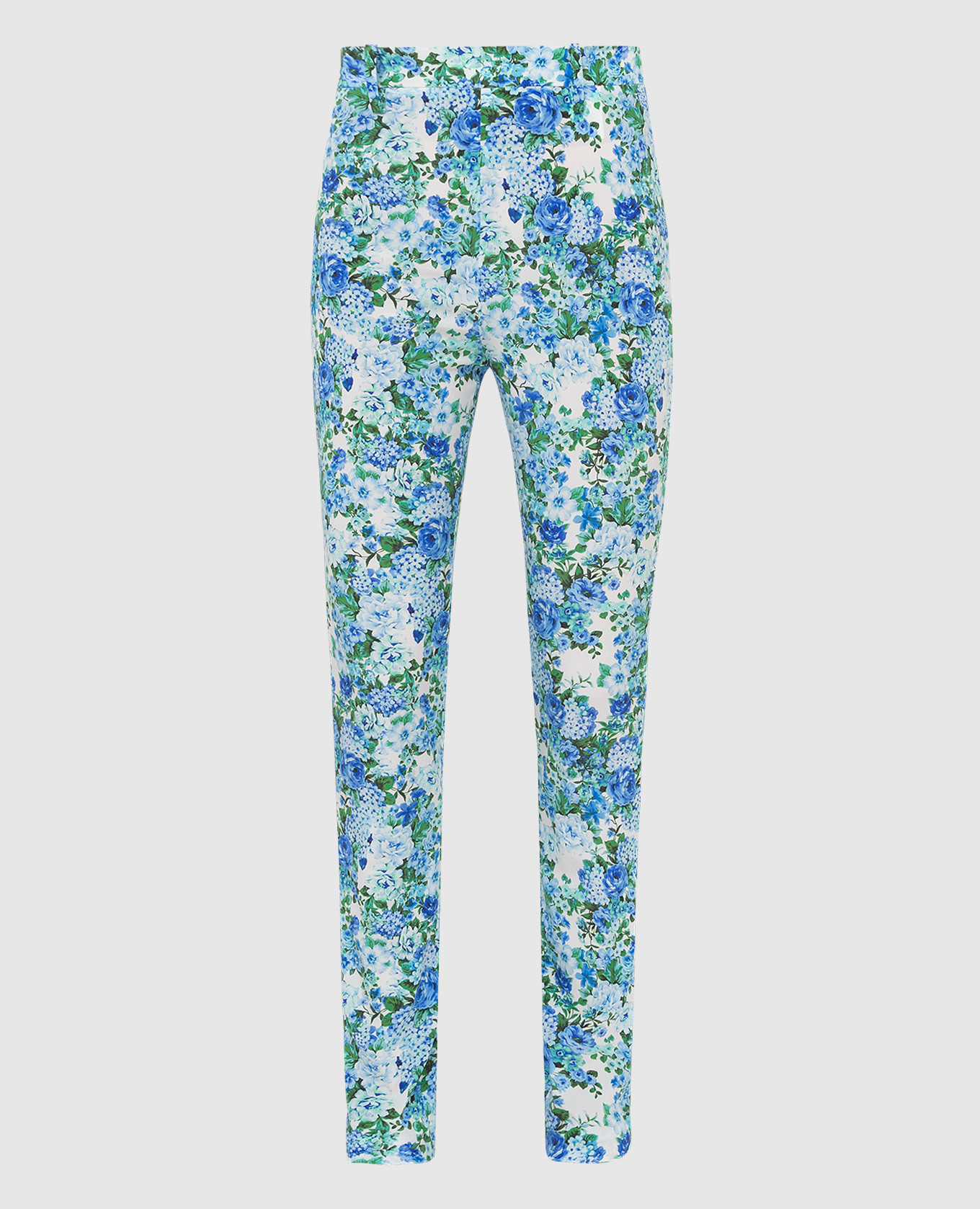 

Silk trousers in floral print Magda Butrym, Blue