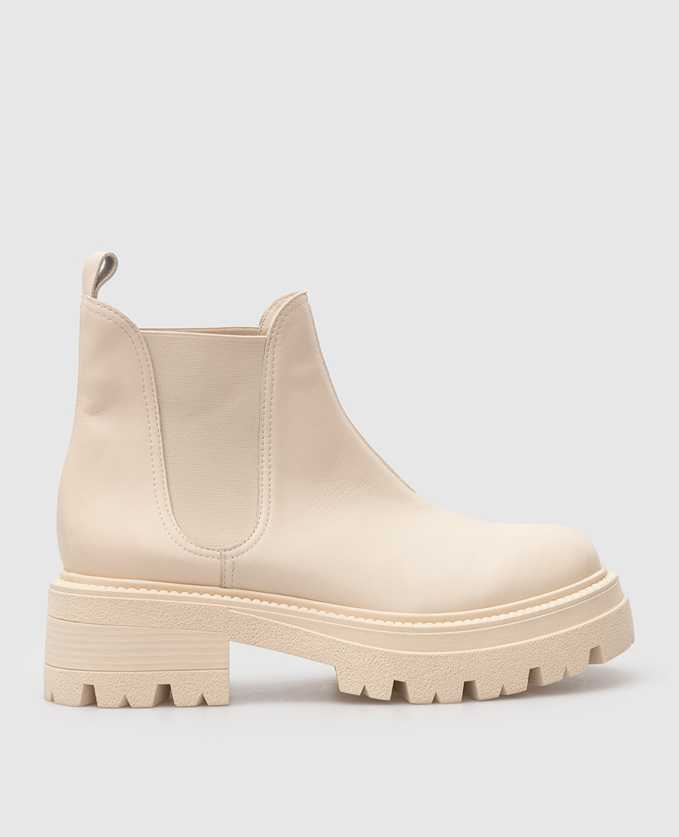 

Light Beige Leather Chelsea Babe Pay Pls, Бежевый