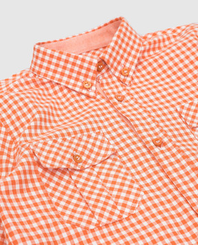 Stefano Ricci Children's orange plaid shirt YAC6S00010L823
