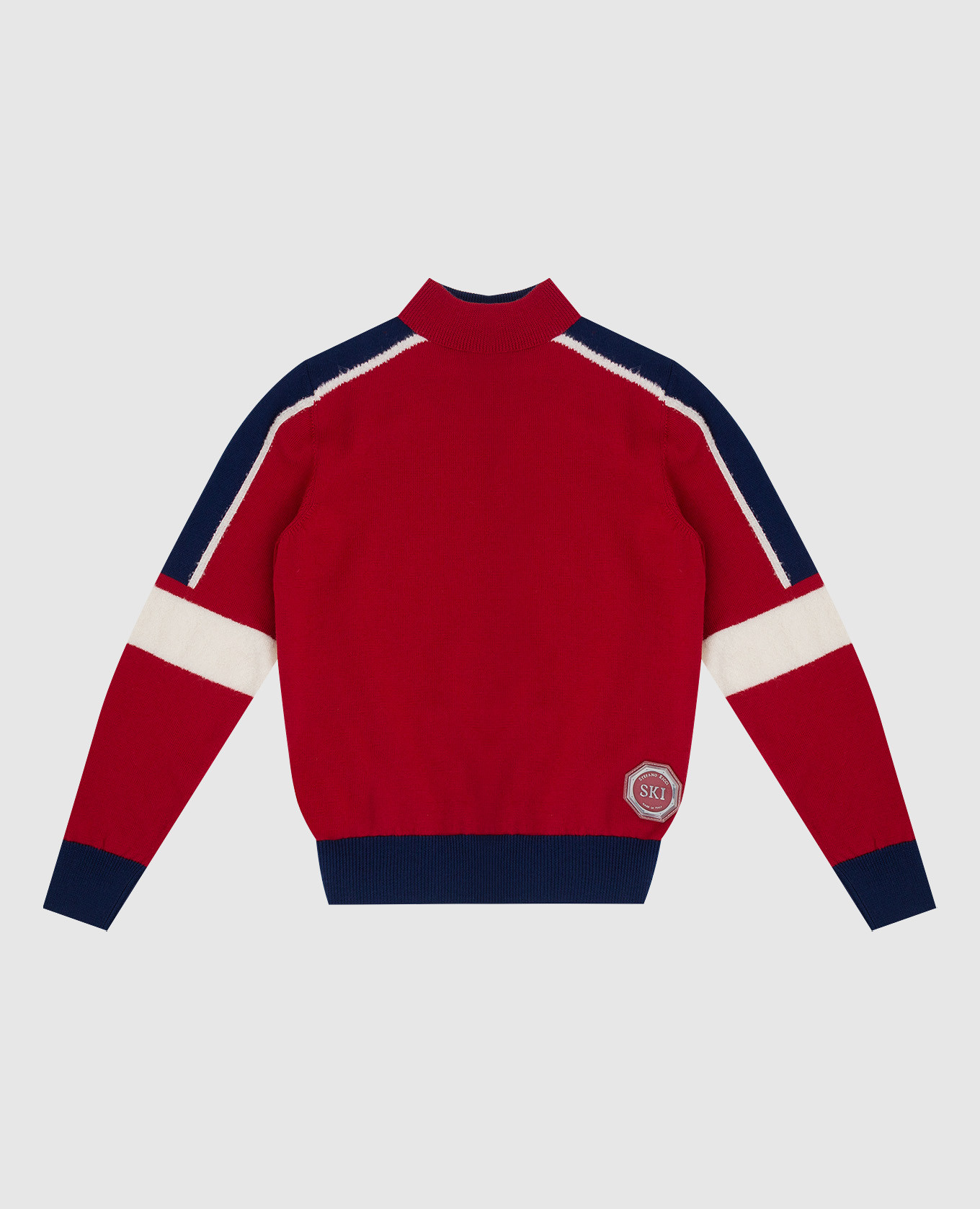 Children's red wool sweater with a pattern stefano ricci