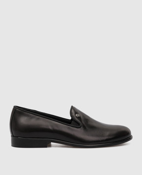 Stefano Ricci Children's black leather slippers YR59CG8101VS