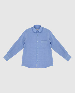 Stefano Ricci Children's blue linen shirt YC005972L1180