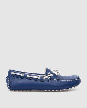 Stefano Ricci Children's blue leather moccasins YRU02G8006SK