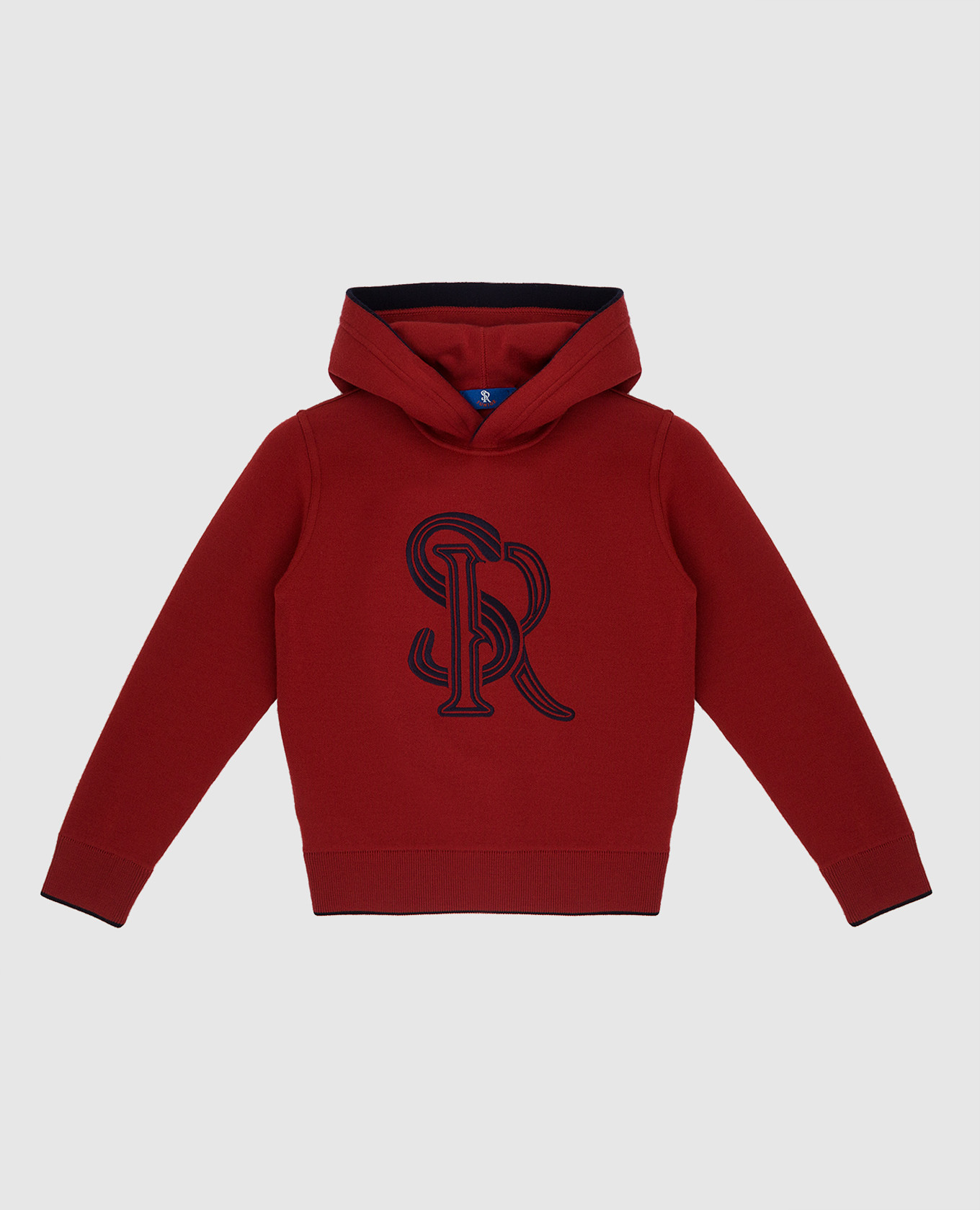

Baby wool hoodie with monogram embroidery Stefano Ricci, Бордовый