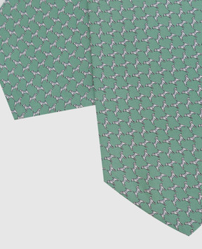 Stefano Ricci Children's green silk ascot tie in a pattern YASNG300