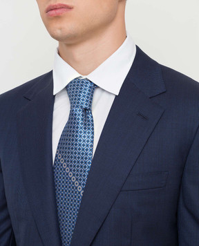 Stefano Ricci Blue silk tie in pattern pattern CXDD41070
