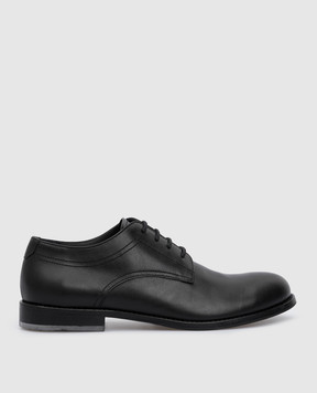Stefano Ricci Kids Black Leather Derbies YRU59CG818VT