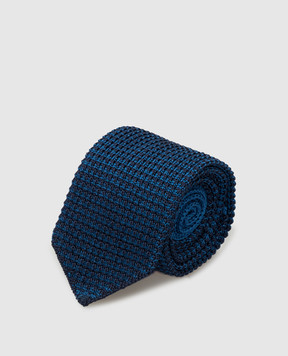 Stefano Ricci Children's dark blue patterned silk tie YCRMTSR916