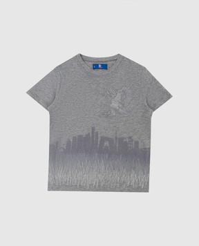 Stefano Ricci Children's gray t-shirt with embroidery YNH84001PC803
