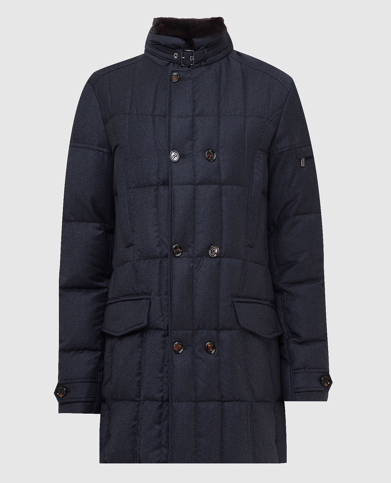 MooRER - Morris-l Navy Quilted Down Jacket in Wool and MooRER - Morris-l Navy Quilted Down Jacket in Wool and