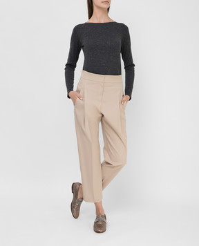 Brunello Cucinelli Light beige pleated trousers MA190P7463