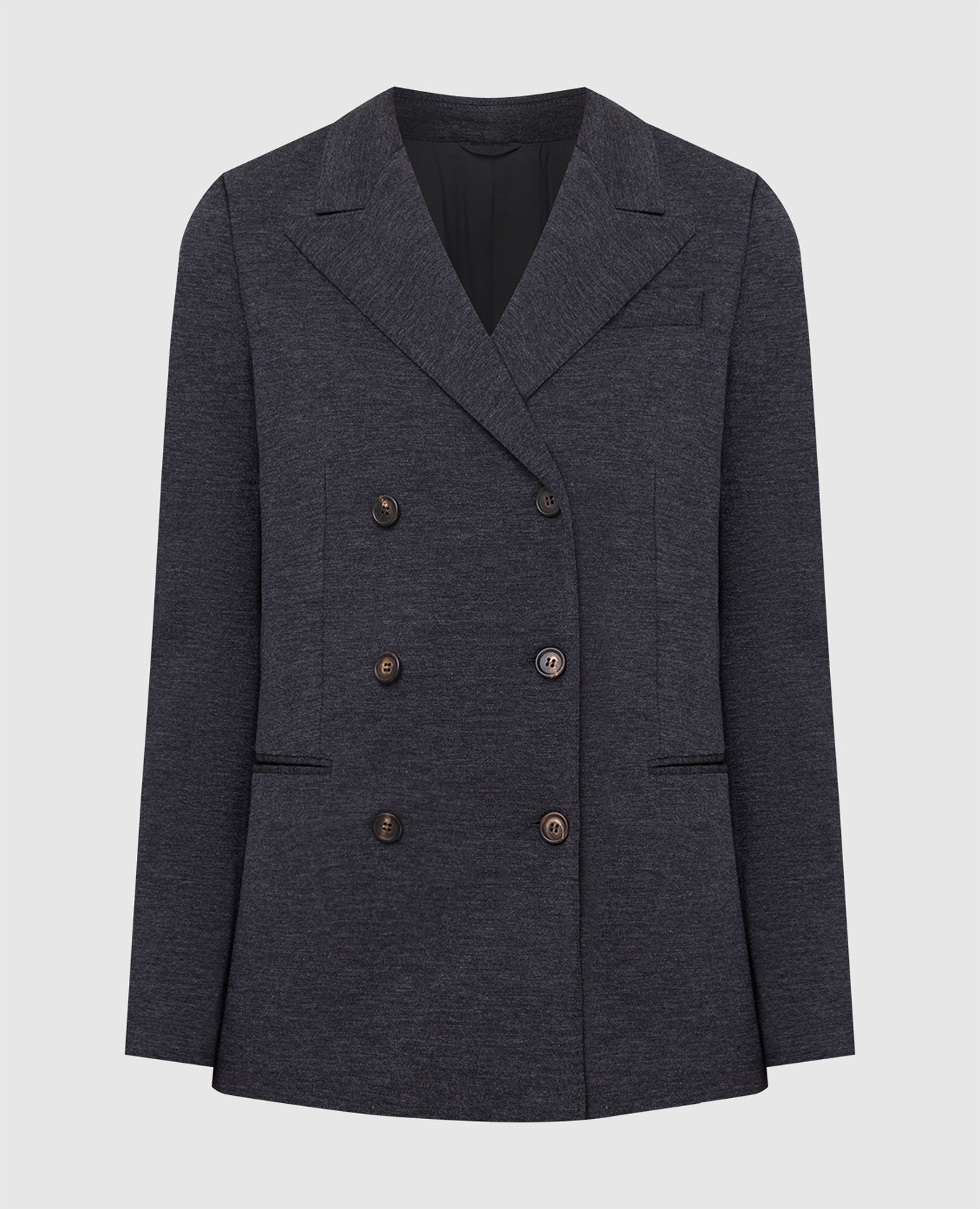 

Charcoal wool double-breasted jacket Brunello Cucinelli, Grey