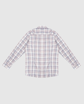 Stefano Ricci Children's light blue checked shirt YC002675LJ1661
