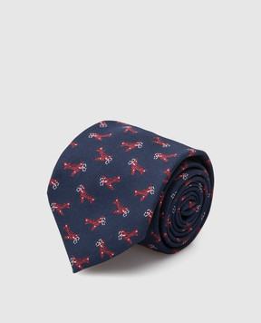 Stefano Ricci Children's navy blue silk patterned tie and pache scarf set YDHNG500