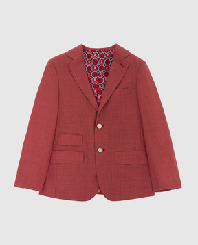 Stefano Ricci Children's light burgundy wool jacket Y3RF371000W901
