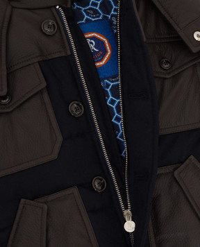 Stefano Ricci Children's wool jacket with leather inserts YAJ6400050SOL001