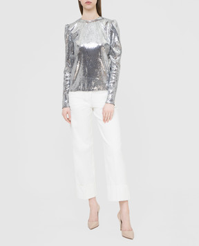 Philosophy di Lorenzo Serafini Silver blouse with sequins A0228