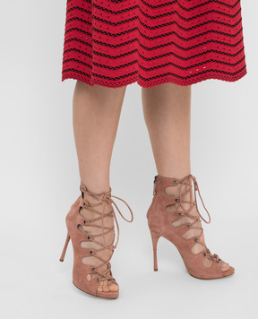 Alaia Powder Suede Ankle Boots 6S3K735CC05