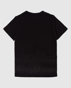 Stefano Ricci Children's black t-shirt with embroidery YNH84001FI803