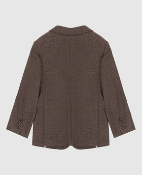 Stefano Ricci Children's brown wool and cashmere blazer Y1RSGD22T2HC3815