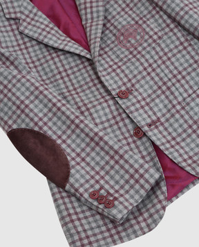 Stefano Ricci Checked wool jacket for children Y1RF7323R1W0011E