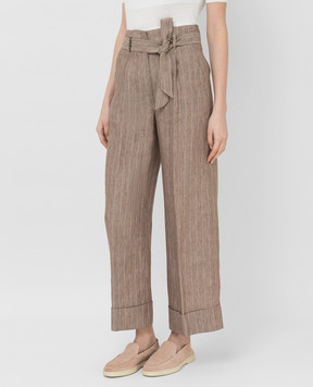 Peserico Beige linen trousers P0447506870