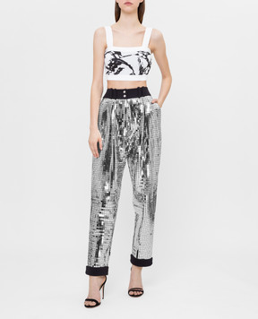 Balmain Silver pants RF25397J078