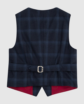 Stefano Ricci Checked wool vest for children Y1E0100001HC3485