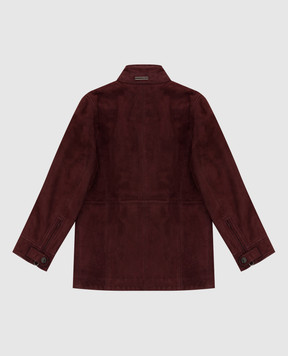 Stefano Ricci Children's burgundy suede jacket Y7J9400020SUEDE