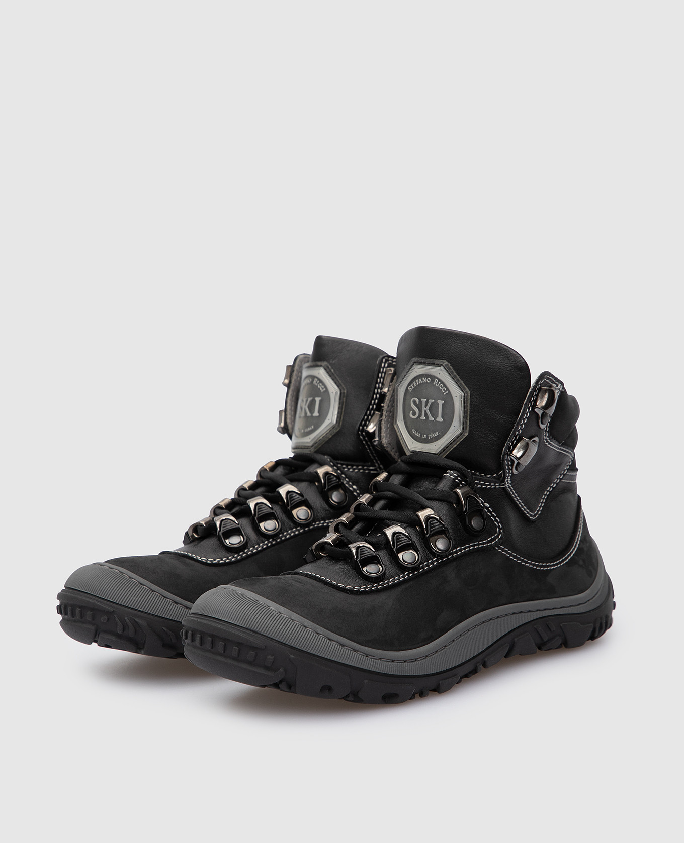 Children's black leather boots Stefano Ricci 2