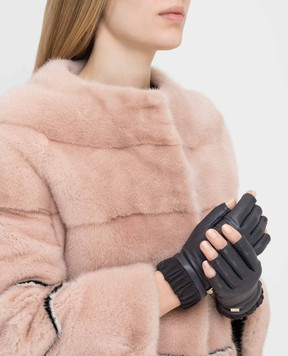 Rindi Black leather mittens 3013NPR6