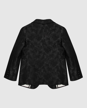 Stefano Ricci Children's black patterned silk jacket Y1RF372000HC4066